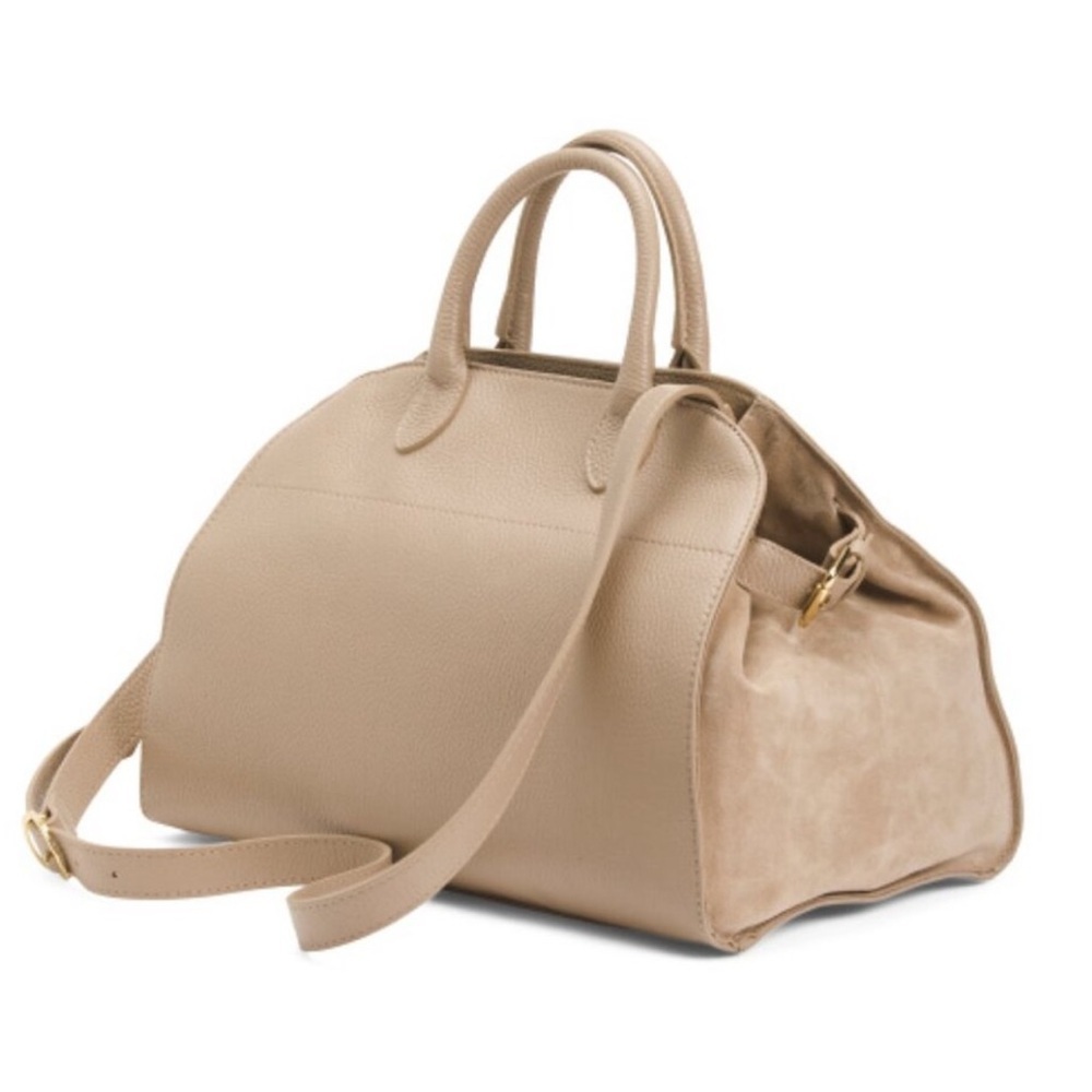 Anna Paola Genuine Italian Leather & Suede Tote (Nwt)
